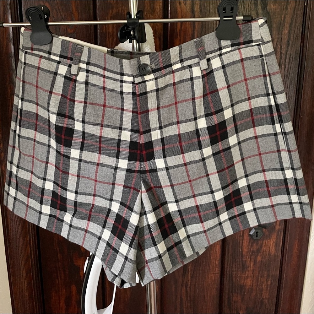Wool blend plaid shorts Uniqlo